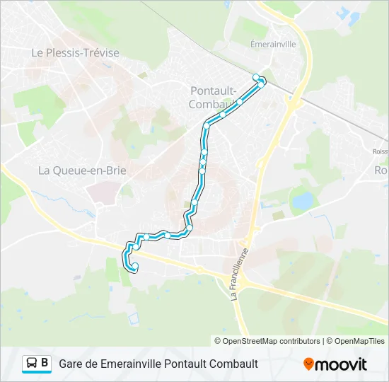 B Bus Line Map