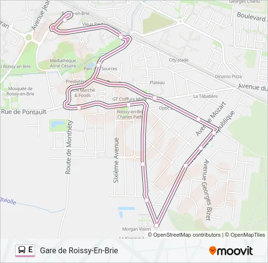 E Bus Line Map