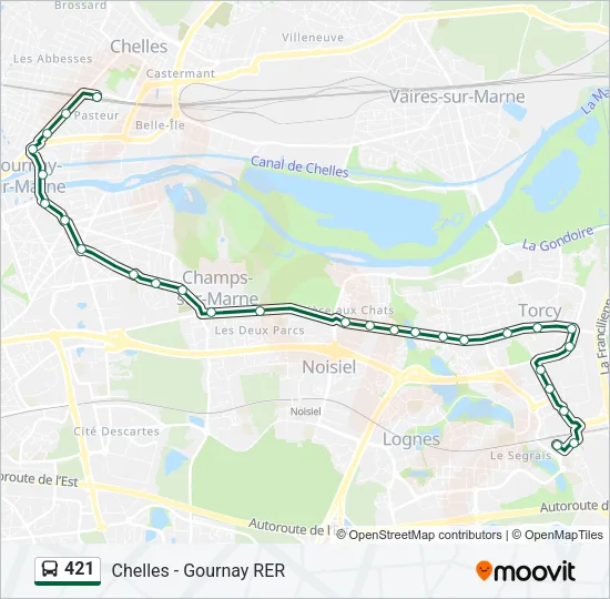 421 Bus Line Map