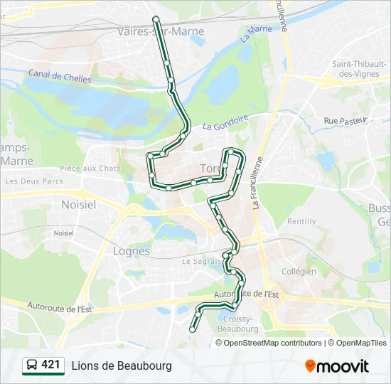 421 Bus Line Map