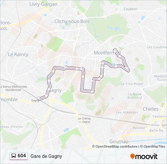 604 Bus Line Map