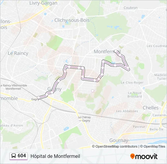 604 Bus Line Map