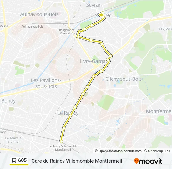 605 Bus Line Map