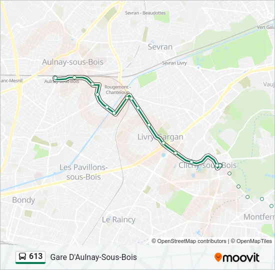 613 Bus Line Map