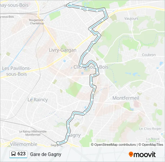 623 Bus Line Map
