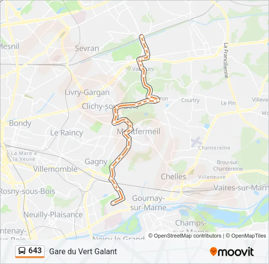 643 Bus Line Map