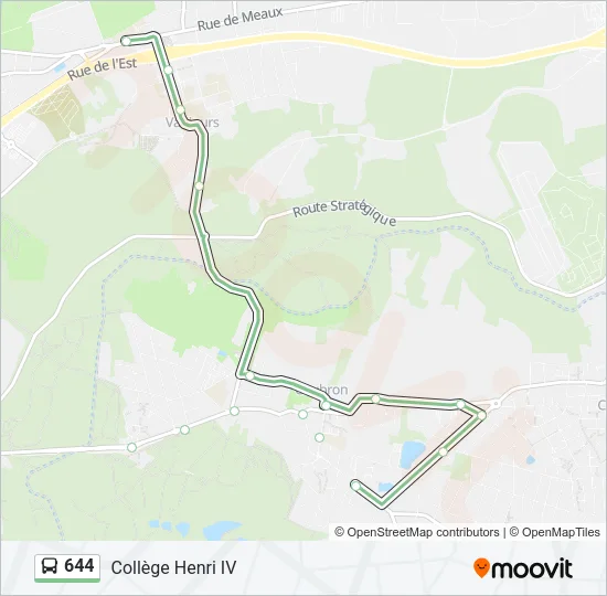 644 Bus Line Map