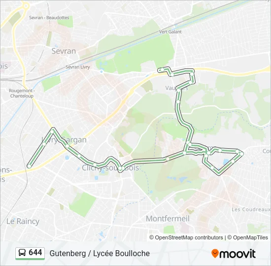 644 Bus Line Map