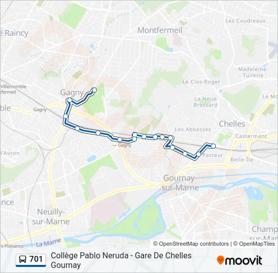 701 Bus Line Map