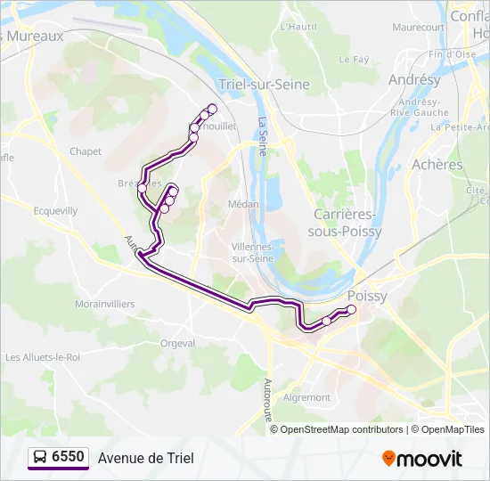 Plan de la ligne 6550 de bus
