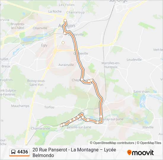 Mapa de 4436 de autobús
