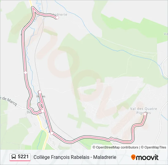 Plan de la ligne 5221 de bus