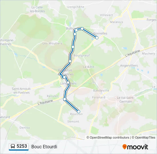 Plan de la ligne 5253 de bus