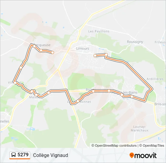 Plan de la ligne 5279 de bus