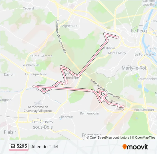 Plan de la ligne 5295 de bus