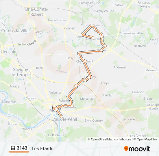 Plan de la ligne 3143 de bus