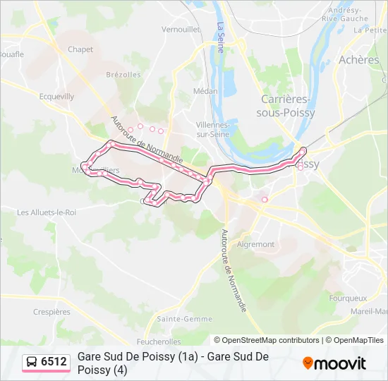 Plan de la ligne 6512 de bus