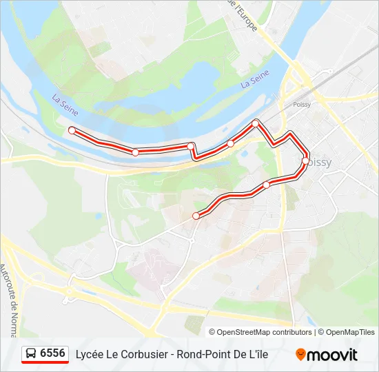 Plan de la ligne 6556 de bus