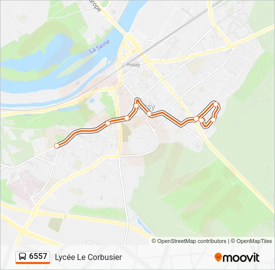 Plan de la ligne 6557 de bus