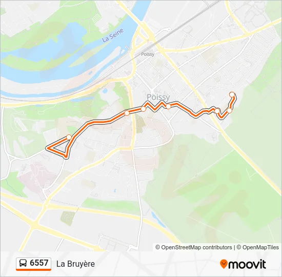 Plan de la ligne 6557 de bus