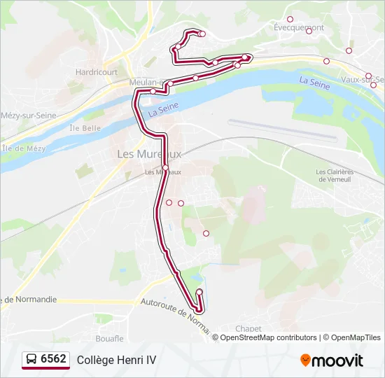 Plan de la ligne 6562 de bus
