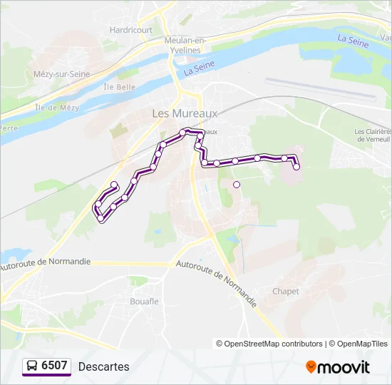 Plan de la ligne 6507 de bus