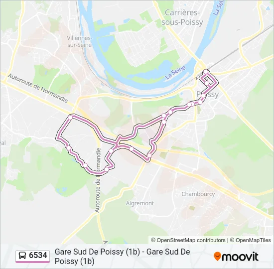 Plan de la ligne 6534 de bus