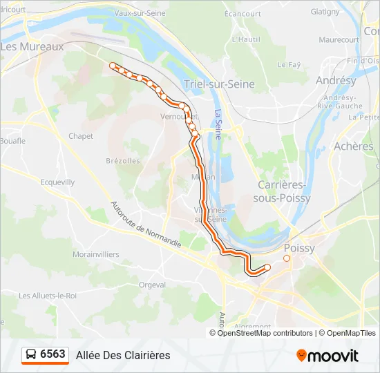 Plan de la ligne 6563 de bus