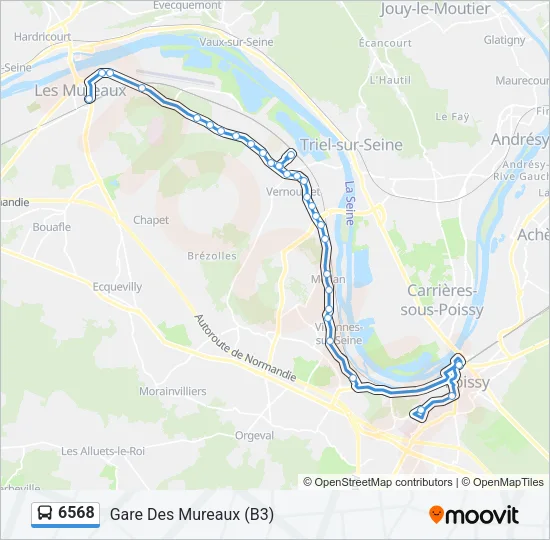 Plan de la ligne 6568 de bus