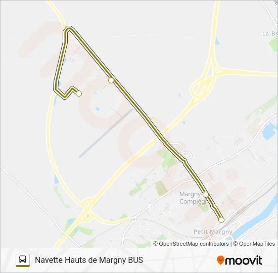 Plan de la ligne NAVETTE HMB de bus