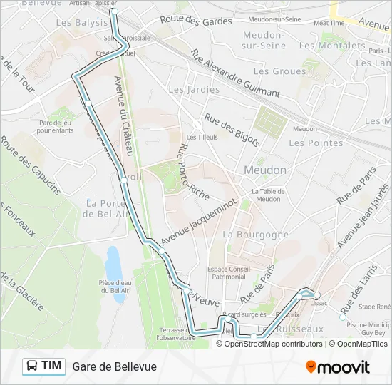 Plan de la ligne TIM de bus