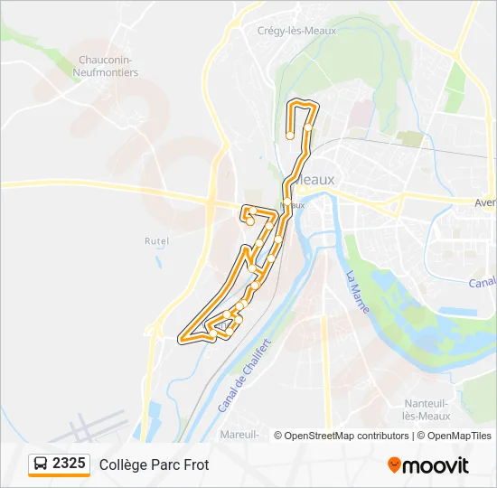 Plan de la ligne 2325 de bus