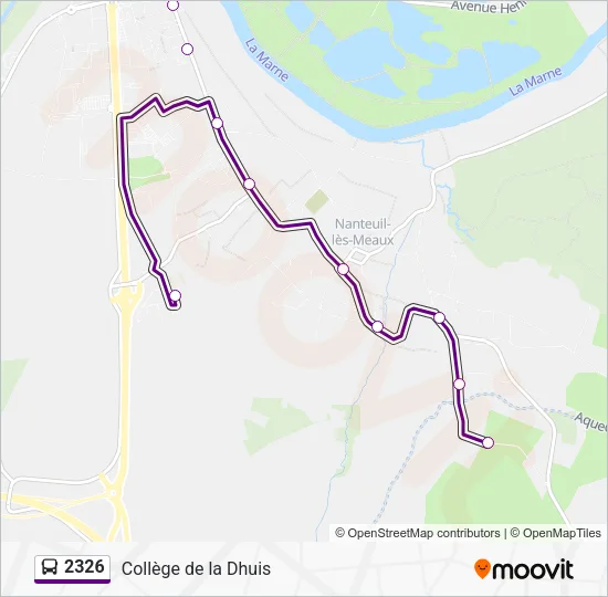 Plan de la ligne 2326 de bus