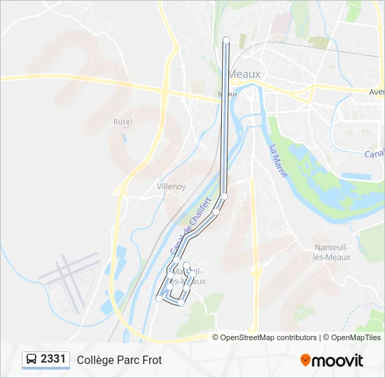 Plan de la ligne 2331 de bus