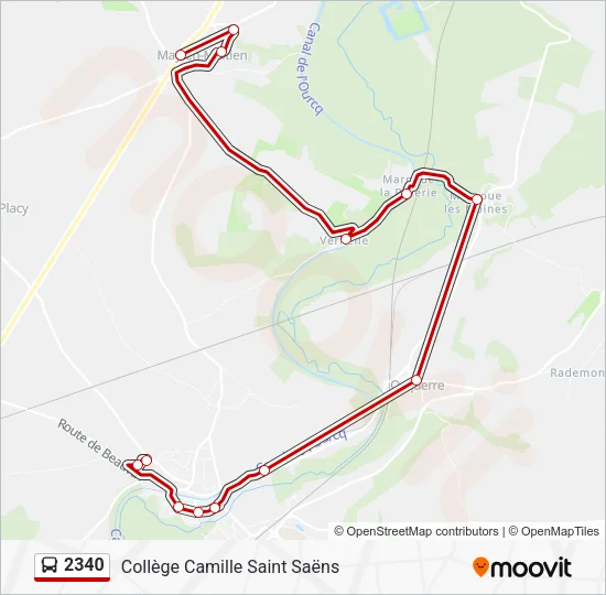 Plan de la ligne 2340 de bus