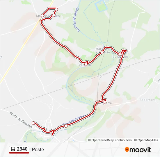 Plan de la ligne 2340 de bus