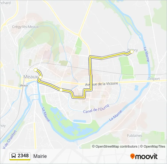 Plan de la ligne 2348 de bus