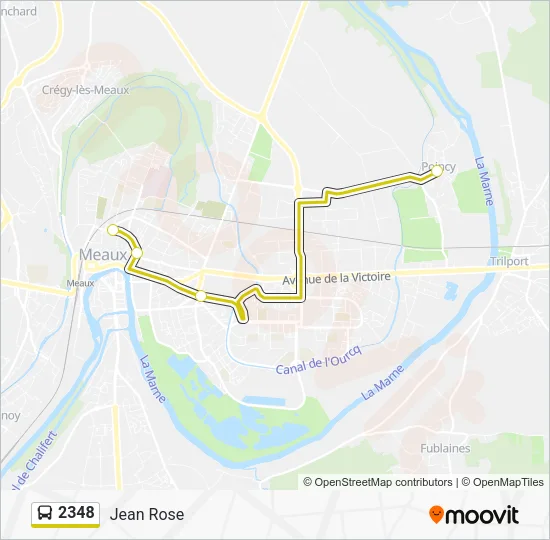 Plan de la ligne 2348 de bus