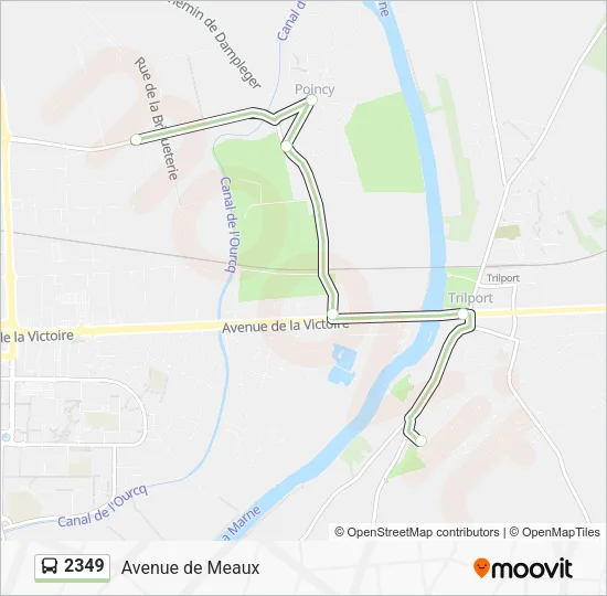 Plan de la ligne 2349 de bus