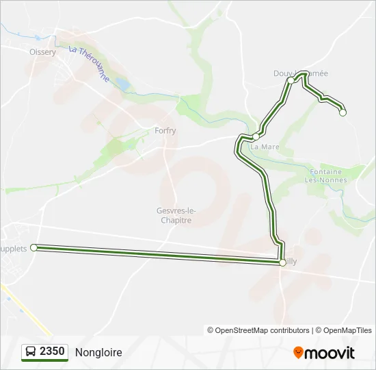 Plan de la ligne 2350 de bus