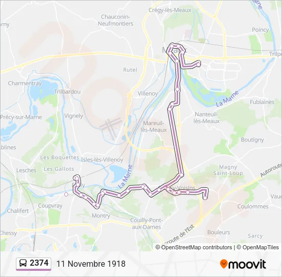 2374 Bus Line Map