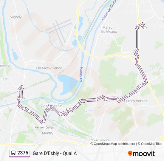 Plan de la ligne 2375 de bus