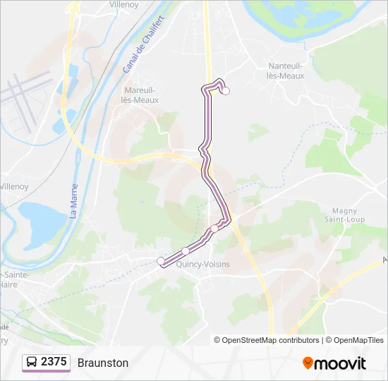 Plan de la ligne 2375 de bus