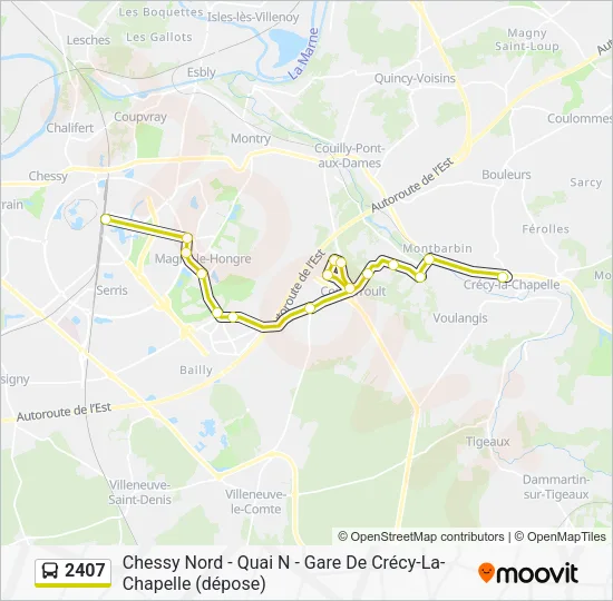 Plan de la ligne 2407 de bus