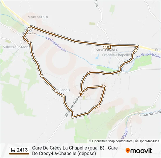 Plan de la ligne 2413 de bus