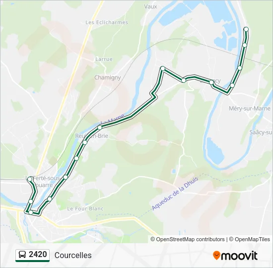 Plan de la ligne 2420 de bus