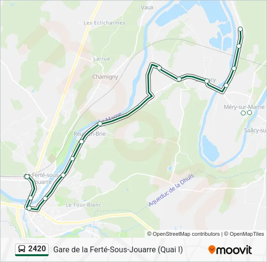 Plan de la ligne 2420 de bus
