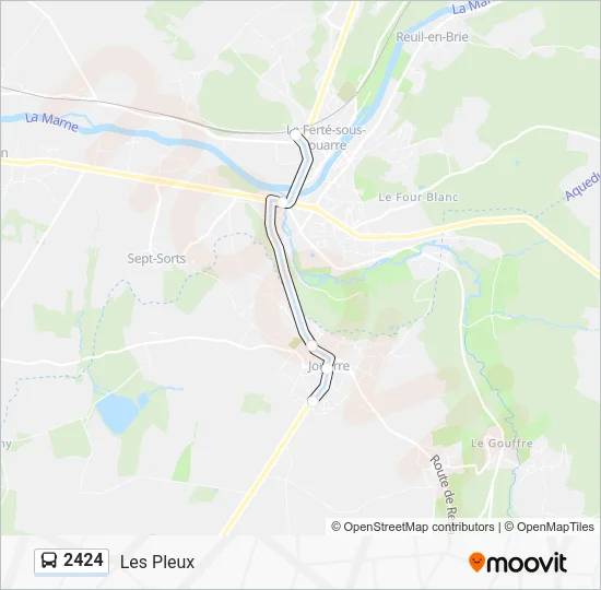 Plan de la ligne 2424 de bus