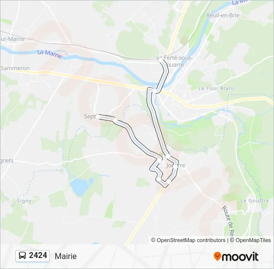 Plan de la ligne 2424 de bus