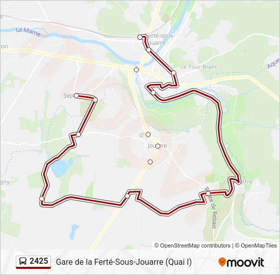 Plan de la ligne 2425 de bus